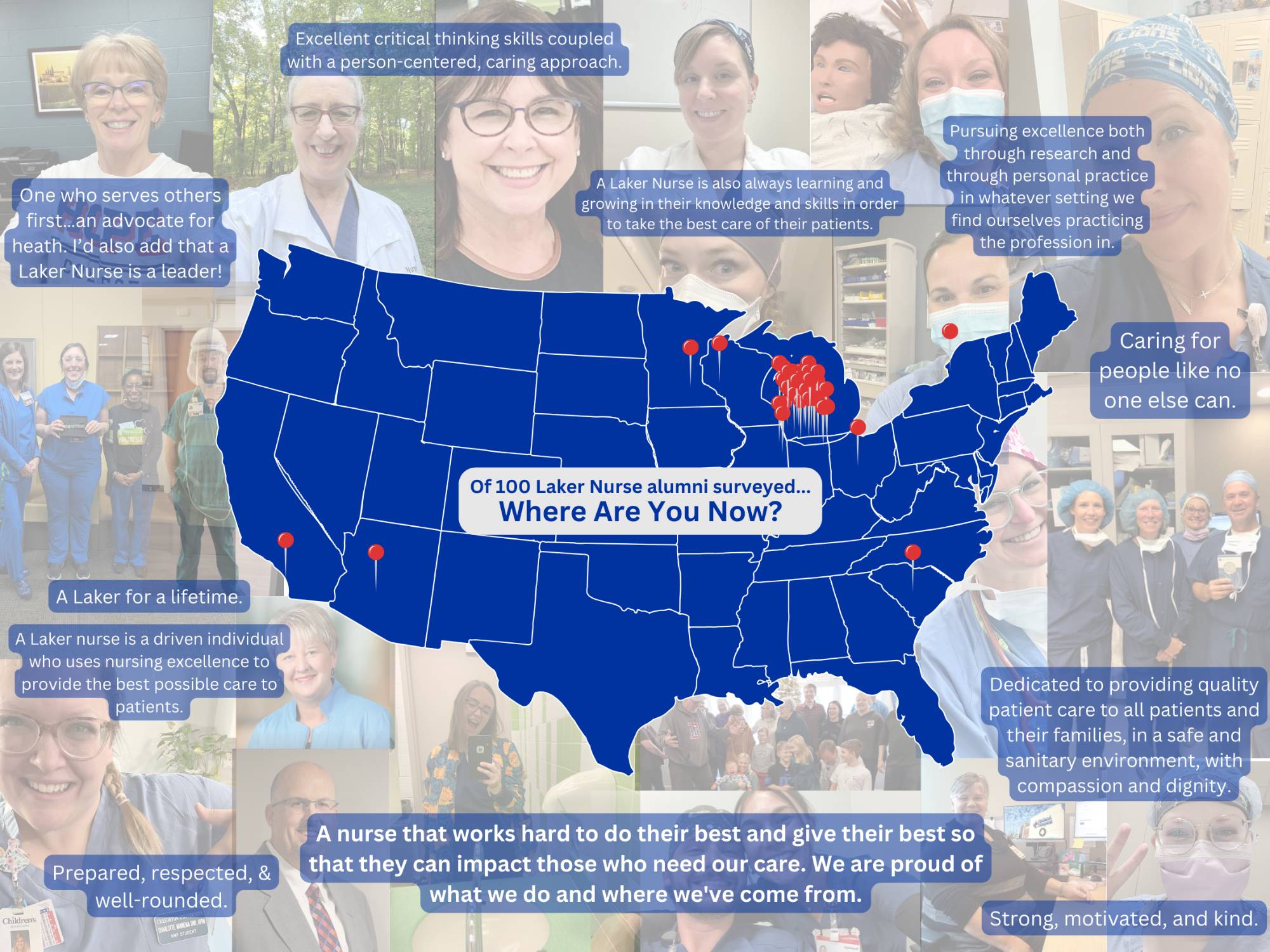Map of Laker Alumni current location
